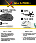 Rodent Proof Fill Fabric Kit For Large Gaps With Inspection And Fit Tool Stainless Steel Wool Stops Rats And Mice In Homes