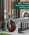 Heavy Duty 6 Inch Gate Wheel With Spring Loaded 600 Lb Capacity Gate Roller 360 Degree Swivel For Wooden And Metal Gates