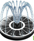 Solar Bird Bath Fountain Pump with 3.5W Glass Panel, White Panel Design, and 2000mAh Battery, water spraying upward