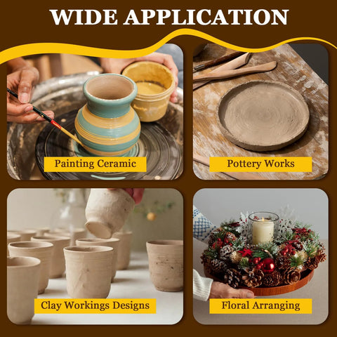 MAOPINER 12-inch sculpting wheel collage: painting ceramics, pottery works, clay cups, floral arranging.