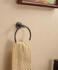 Oil Rubbed Toilet Paper Holder And Towel Ring Set Wall Mounted Rustic Farmhouse Style Rustproof Stainless Steel Bathroom Hardware 2 Piece