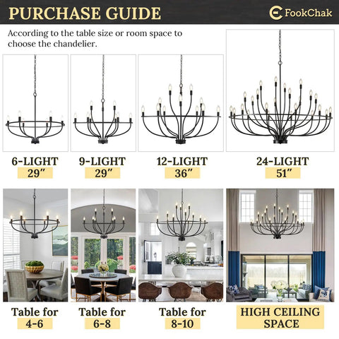 Dope Black 6 Light Farmhouse Chandelier For Dining Room Kitchen Island Living Room Entryway Foyer Industrial Metal Candle