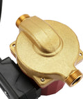 Top view of 115 Volt Hot Water Circulator Pump Fractional Horsepower Bronze Heat Recirculating Unit with connection ports.