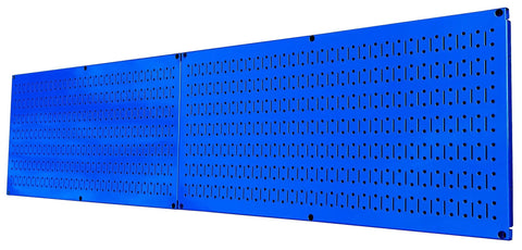 Heavy Duty Steel Pegboard Rack Pack With Two Blue 32 Inch By 16 Inch Horizontal Metal Pegboard Panels for garage organization