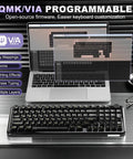 Badass Tri Mode Wireless Mechanical Gaming Keyboard With Comfy Gasket Mod And Hot Swappable Linear Switches featuring QMK/VIA on modern desk setup.