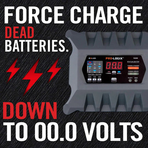 All In One Fully Automatic 20 Amp Smart Charger For 6V And 12V Batteries Battery Maintainer With digital display showing 00.0 volts