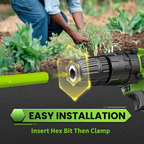 Beast Of A Heavy Duty 3 Inch By 24 Inch Auger Drill Bit For High Torque Drills highlighted for easy installation in garden