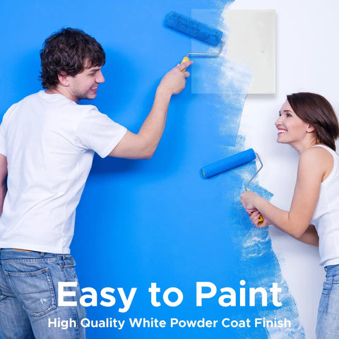 Rock Solid 12X12 Flush Metal Access Panel For Walls And Ceilings, Heavy Duty 16 Gauge Steel With Hidden Flange, Concealed Pantograph Hinge And Screwdriver Latch, Dead Simple Install, Made In Usa, being painted by two people.