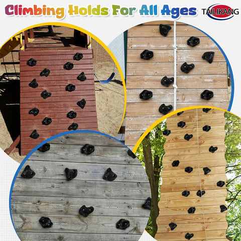 Large Rock Climbing Holds 20 Pack With Easy Mounting Hardware Three Shapes For Indoor Outdoor Climbing Walls Frames Tree Houses