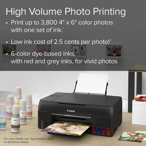 Wireless MegaTank Photo All In One Printer With Alexa Compatibility Smart Reorders Ink Refill No Fuss Print Copy Scan Black Finish
