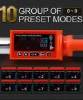 Close-up of Digital 3/8 Inch Torque Wrench With Five Modes And Auto Buzz, showing LED display and control buttons.