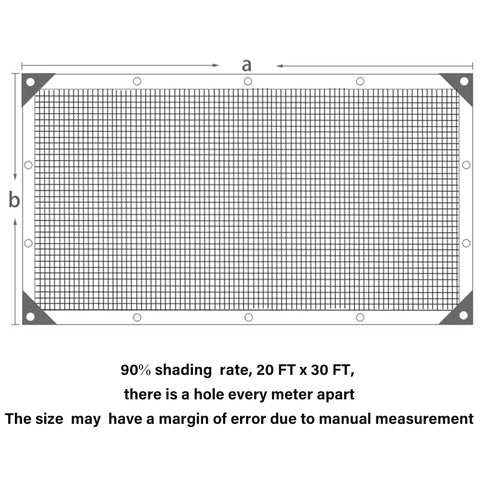 Diagram of 90 Percent Shade Cloth For Dog Kennels And Outdoor Spaces Heavy Duty Sunblock Shade Mesh Tarp With Grommets 20 By 30 Feet