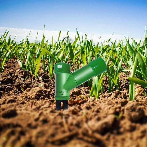 Soil Moisture Tester Kit With 915 MHz GW1200 IoT WiFi Gateway And WH51 Sensor for Backyard Growers in a field close-up
