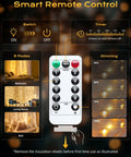 Remote control for 300 LED Curtain String Lights 9.8 Ft By 9.8 Ft Warm White USB Powered with 8 modes and dimming options.