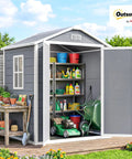 6 Ft By 4.5 Ft Outdoor Storage Shed Made From Waterproof Resin Plastic With Floor Window And Lockable Door So Your Gear Stays Dry