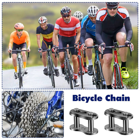 Cyclists on road ride and Ten Pieces Size 50 Roller Chain Connecting Links Master Connector Link Heavy Duty Standard Connecting Split Links For Bicycle Mini Bike Motorcycle Home And Industrial Machinery ANSI Compatible