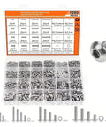 1280 Piece Stainless Steel Hex Socket Cap Head Screws And Nuts Kit M2 To M5, Heavy Duty Boss Grade Anti Loosening Fasteners For Equipment Models Furniture DIY Projects Assembly And Hobby Builds, organized kit