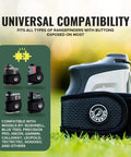 Super Slim 2.0 Golf Rangefinder Magnetic Strap with compatible rangefinder models shown, includes text 'Universal Compatibility'.