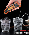 Dual Probe Instant Read Meat Thermometer For Oven And Grill With 2 Probes And Dual Temperature Display in ice calibration