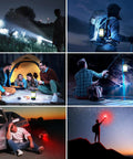 Various outdoor scenes using Rechargeable LED Camping Lantern With USB C Power Bank, 6 lighting modes, IPX4 water resistant
