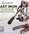 Heavy Duty Cast Iron Citrus Juicer Press Squeezes Every Last Drop Of Fresh Juice With Detachable Strainers For Easy Cleaning