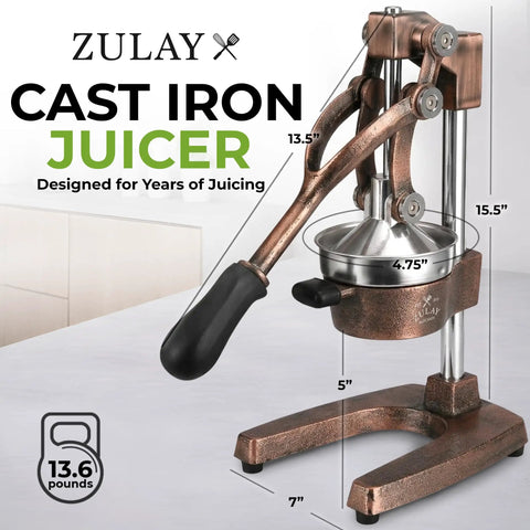 Heavy Duty Cast Iron Citrus Juicer Press Squeezes Every Last Drop Of Fresh Juice With Detachable Strainers For Easy Cleaning