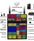 Diagram of 4 Channel DJ Mixer With Dual Wireless Microphones USB Bluetooth MP3 Interface 48V Phantom Power karaoke system