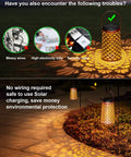 Lit Solar Lanterns Outdoor 2 Pack Waterproof Hanging Yard Decor Lights illuminating garden path