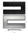 Dimensions and top view of Signature Series Metal Fabrication Plate Bead Roller Table With Textured HPDE Top