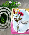 Three Piece Lace Oval Metal Die Cuts Set With Stitched Nesting Tag Frames For Scrapbooking And Card Making Dope Embossing Dies