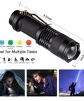 Compact flashlight from 13 In 1 Emergency Survival Kit for Outdoor Adventures, measuring 3.5x1 inches, suitable for multiple tasks.