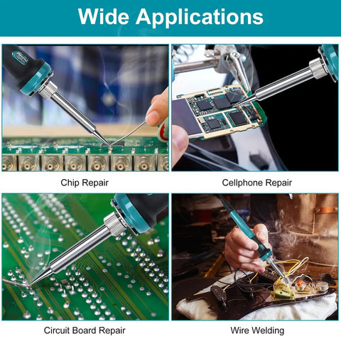 Cordless 60W Soldering Iron Station Kit For 18V LXT Batteries shown repairing electronics and appliances