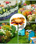 Two Pack Metal Bee Watering Station With Flower Design And Colorful Butterfly Bath Outdoor Garden Yard Patio Decor Attracts Bees And Butterflies With Durable Garden Feeder