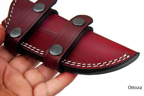 Top Grain Leather Knife Sheath For Fixed Blade Knives Belt Carry Dual Orientation Vertical And Horizontal Left Hand Friendly Holster
