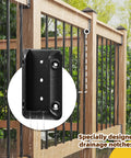20 Pack Deck Railing Bracket Connectors For 2x4 Posts Actual Size 1.5x3.5 Inches, showing black bracket with drainage notches