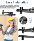 Person installing 570 Lb Hidden Door Pivot Hinge Kit For Heavy Doors Beefy Stainless Steel Hardware with drill and gloves