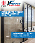 Promotional image for V-Groove Tile Drill Bits 1/4 Inch By 4 Inch Carbide Tipped 25 Pack with shower tile installation.