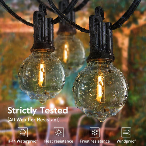 Outdoor String Lights 35 Ft Globe LED Bulbs Shatterproof Waterproof Patio Lights Connectable Up To 24 Strands For Backyard Deck