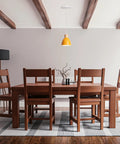 Kiven Instant Light Conversion Kit for 4/5/6inch Hole,Metal Farmhouse Lighting pendant light over dining table in yellow.