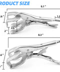 Dimensions of Heavy Duty 10 Inch Locking Pliers Welding Clamp with Quick Lock Release, U Shaped Jaws, and No Nonsense Grip