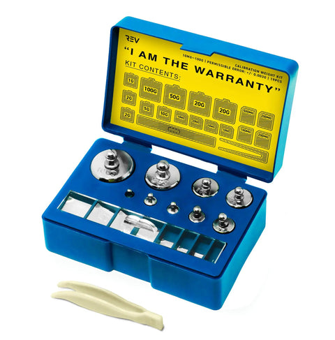 19 Piece Calibration Weight Set 100g With Tweezers And Presentation Box In 10mg Increments for precise balancing
