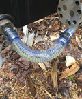 Clear PVC Spiral Steel Reinforced Flexible Hose 1.5 Inch ID, 5 Feet Long, connected for water drainage task.