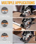Tough As Nails Cordless Circular Saw Cuts Clean Like Butter On Wood And Tile powered with TCT, 60T, and diamond blades for various materials.