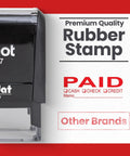 Dead Simple Self Inking Rubber Stamp For Quick Cash Check And Credit Transactions Bold Red Paid Mark With Roomy Memo Line Rapid Align Guide Smooth Office Setup.