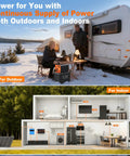 Heavy Duty 4000 Watt Pure Sine Wave Inverter Converts 12V DC To 110V AC For Rv Camper Power, used outdoors with a cozy setup.