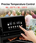 Smooth Operator Vertical Electric Smoker 1600W with digital temp control display and heating settings for outdoor cooking.