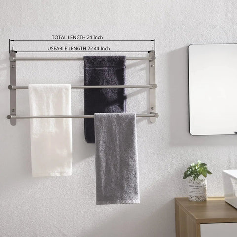Stainless Steel 3 Tier Ladder Towel Rack Wall Mount in Brushed Nickel Rustproof SUS 304 Bathroom Towel Shelf with towels