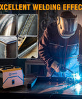Three In One 110V Welder With 140 Amp Output, Flux Core MIG, Lift TIG, And Stick Welding, welder in use in workshop