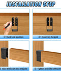 Installation steps for Concealed Joist Hangers Kit For 2x4 Outdoor Deck Framing Black Powder Coated Q235B Steel Concealed Mount Flanges
