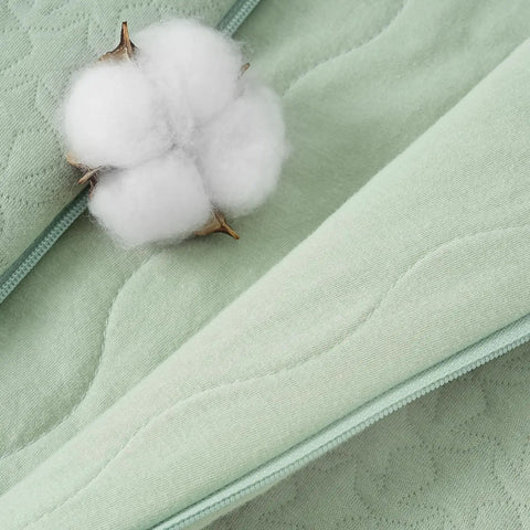 Close-up of Cozy Six To Twelve Month Winter Sleep Sack with Two Point Five TOG One Hundred Percent Cotton Wearable Baby Blanket